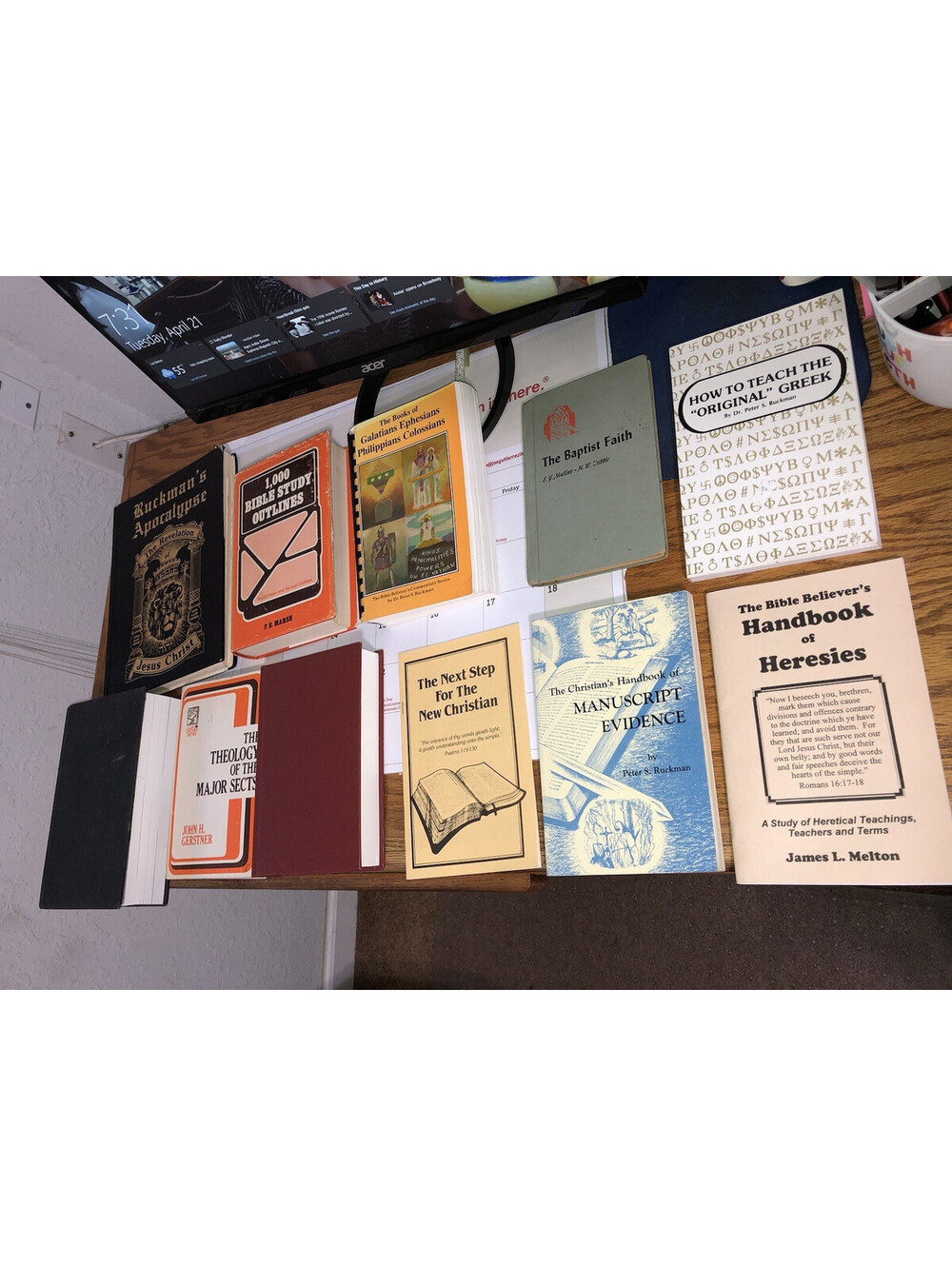 BIBLE BELIEVERS COMMENTARY PETER S. RUCKMAN LOT OF 11 BOOKS, BIBLES TRACTS, MORE